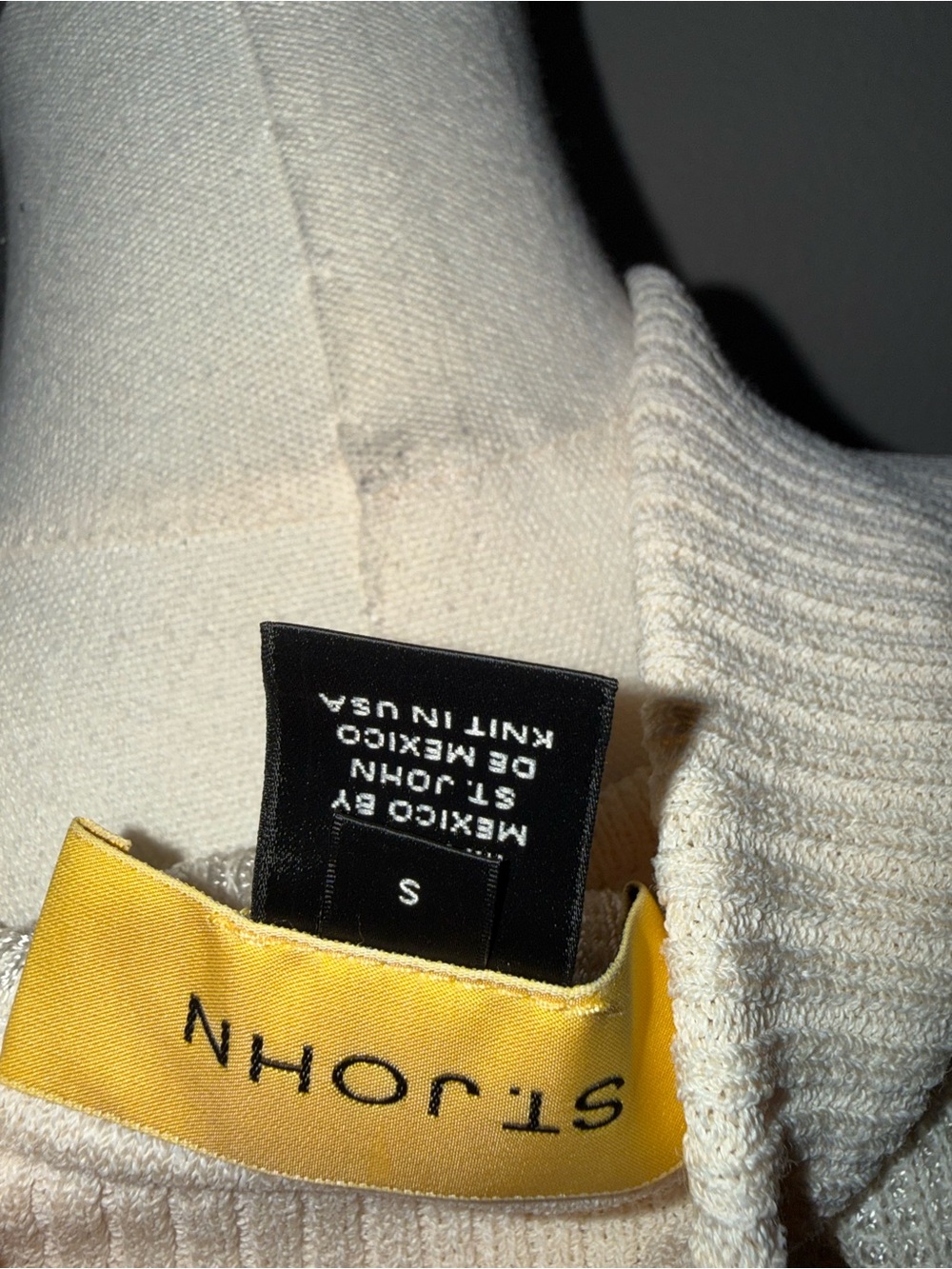 Vintage St. John Yellow Label Cream Knit Top & Sweater 2 Piece SET Knit in USA S - Picture 8 of 10